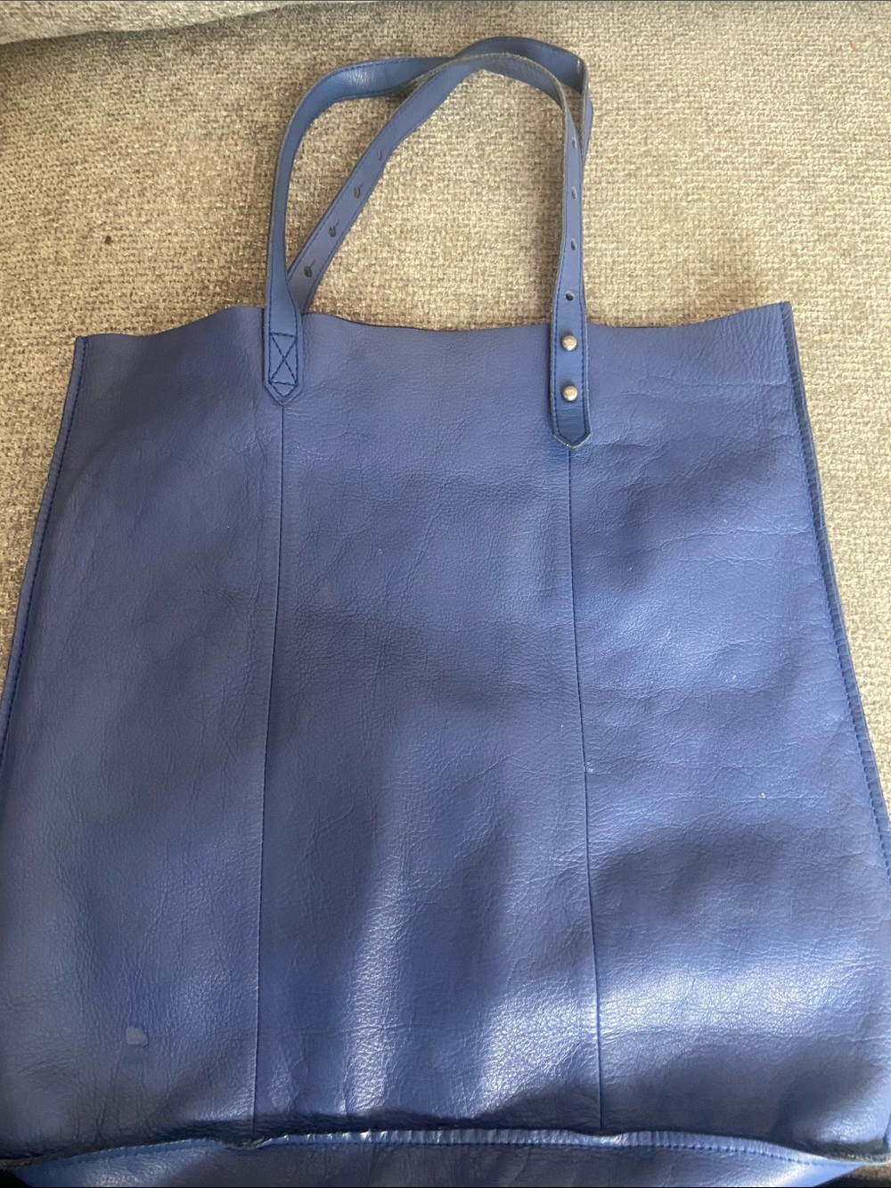 Madewell Navy Leather Suede  Interior Tote